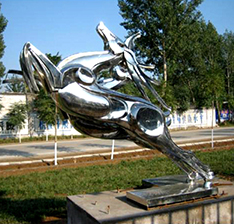 stainless steel jumping abstract art metal deer for sale